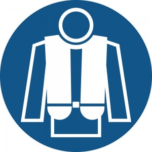 Giubbotto di salvataggio obbligatorio in plexiglass trasparente a bandiera