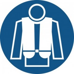 Giubbotto di salvataggio obbligatorio in plexiglass trasparente a bandiera