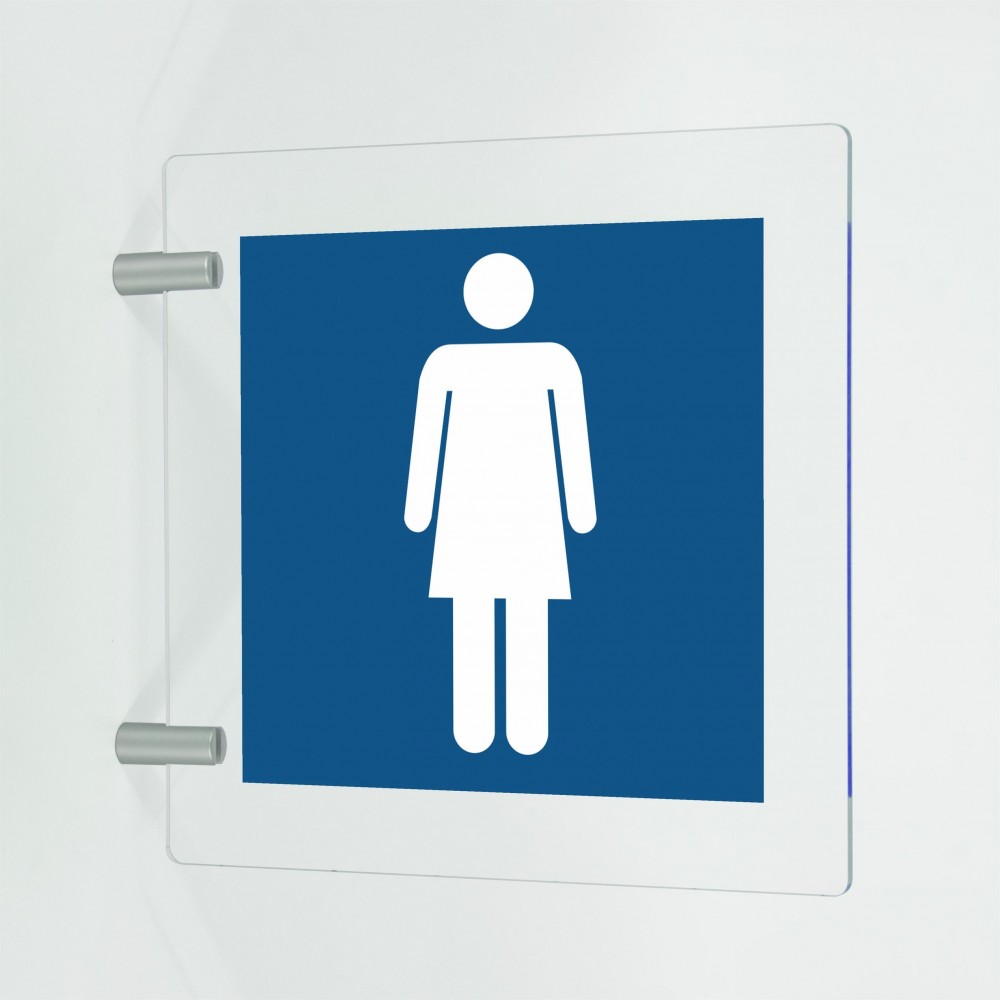 Toilette donne in plexiglass trasparente a bandiera