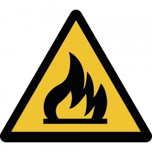 Attenzione gas infiammabili in plexiglass trasparente a bandiera