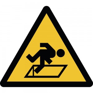 Pericolo di caduta in plexiglass trasparente a bandiera