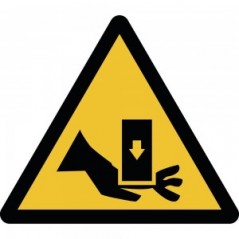 Pericolo schiacciamento della mano brocciatrice in plexiglass trasparente a bandiera