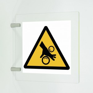 Rischio di schiacciamento rulli lisci in plexiglass trasparente a bandiera