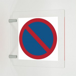 Divieto di sosta in plexiglass trasparente a bandiera