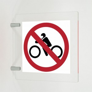 Divieto moto in plexiglass trasparente a bandiera