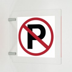 Parcheggio vietato in plexiglass trasparente a bandiera