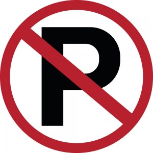 Parcheggio vietato in plexiglass trasparente a bandiera