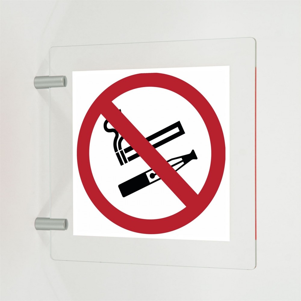 Vietato fumare svapare in plexiglass trasparente a bandiera