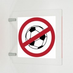 Vietato giocare a pallone in plexiglass trasparente a bandiera