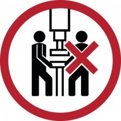 Vietato lavorare in due sulla macchina in plexiglass trasparente a bandiera