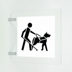 Accesso consentito ai cani da assistenza v1 in plexiglass trasparente a bandiera