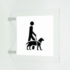 Accesso consentito ai cani da assistenza v2 in plexiglass trasparente a bandiera