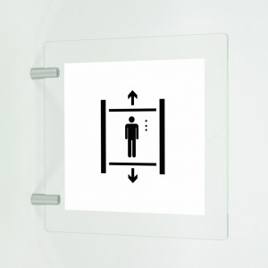 Ascensore v1 in plexiglass trasparente a bandiera