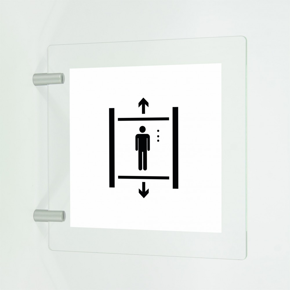 Ascensore v1 in plexiglass trasparente a bandiera