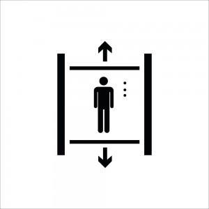 Ascensore v1 in plexiglass trasparente a bandiera