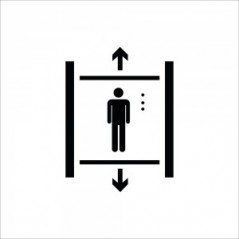 Ascensore v1 in plexiglass trasparente a bandiera