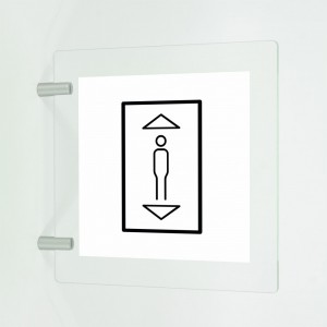 Ascensore v2 in plexiglass trasparente a bandiera