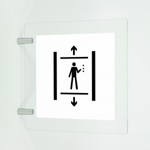 Ascensore v3 in plexiglass trasparente a bandiera