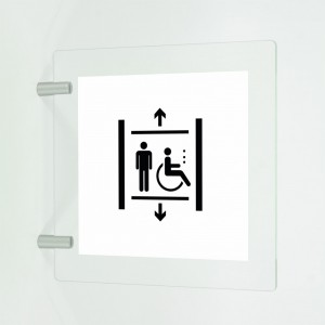 Ascensore classic uomo e disabile v1 in plexiglass trasparente a bandiera