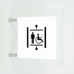 Ascensore classic uomo e disabile v1 in plexiglass trasparente a bandiera
