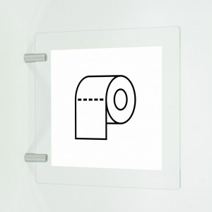 Carta mani bagno in plexiglass trasparente a bandiera