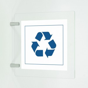 Differenziata carta quadrato v2 in plexiglass trasparente a bandiera