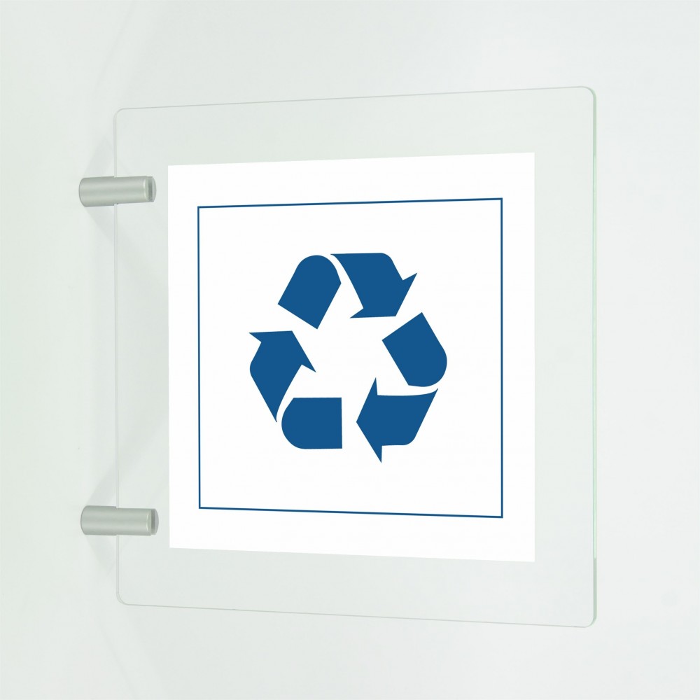 Differenziata carta quadrato v2 in plexiglass trasparente a bandiera