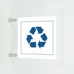 Differenziata carta quadrato v2 in plexiglass trasparente a bandiera