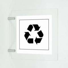 Differenziata plastica quadrato v2 in plexiglass trasparente a bandiera