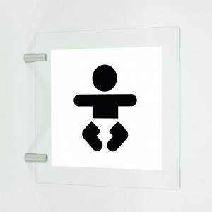 Fasciatoio bimbo v1 in plexiglass trasparente a bandiera