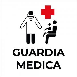 Guardia medica v3 in plexiglass trasparente a bandiera