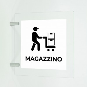 Magazzino v1bis in plexiglass trasparente a bandiera