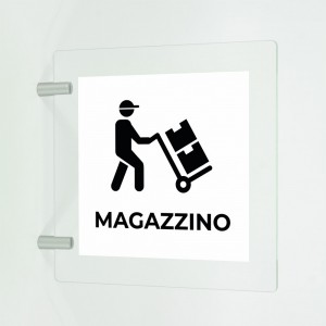 Magazzino v3 in plexiglass trasparente a bandiera