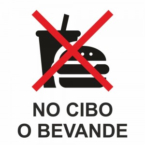 No cibo v1 in plexiglass trasparente a bandiera
