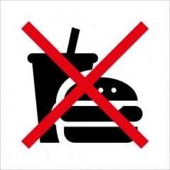 No cibo v2 in plexiglass trasparente a bandiera