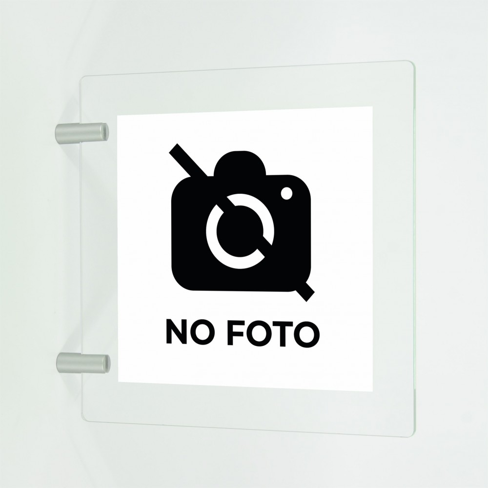 No foto v2 in plexiglass trasparente a bandiera