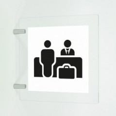 Reception v7 in plexiglass trasparente a bandiera