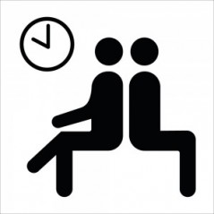 Sala d'attesa v1 in plexiglass trasparente a bandiera