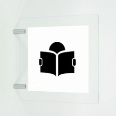 Sala lettura v1 in plexiglass trasparente a bandiera