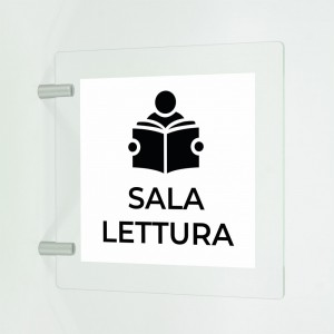Sala lettura v3 in plexiglass trasparente a bandiera