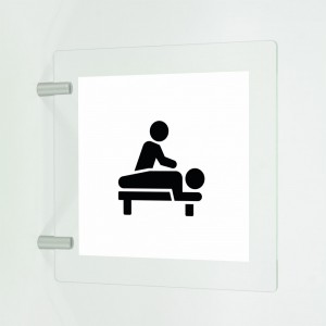 Sala massaggi v1 in plexiglass trasparente a bandiera