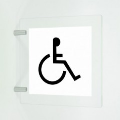 Toilette disabili in plexiglass trasparente a bandiera