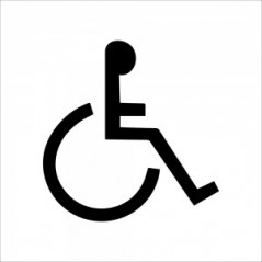 Toilette disabili in plexiglass trasparente a bandiera