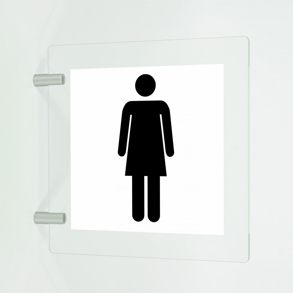Toilette donne v1 in plexiglass trasparente a bandiera