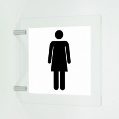 Toilette donne v1 in plexiglass trasparente a bandiera