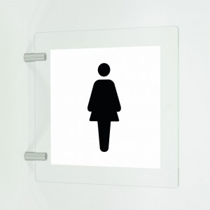 Toilette donne v2 in plexiglass trasparente a bandiera