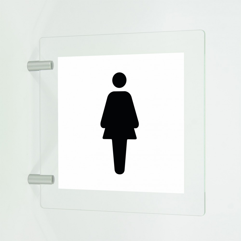Toilette donne v2 in plexiglass trasparente a bandiera