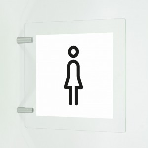 Toilette donne v3 in plexiglass trasparente a bandiera