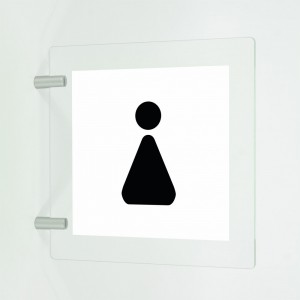 Toilette donne v4 in plexiglass trasparente a bandiera