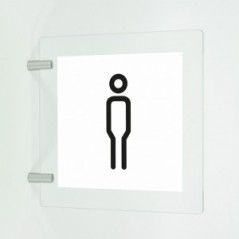 Toilette uomini donne v3 in plexiglass trasparente a bandiera